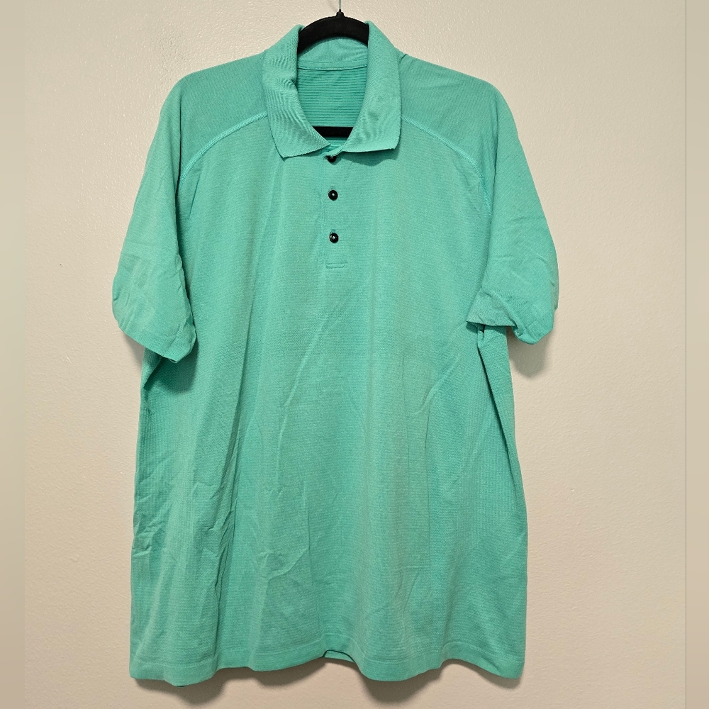 EUC Men's lululemon athletica swiftly tech polo short sleeve button size XXL